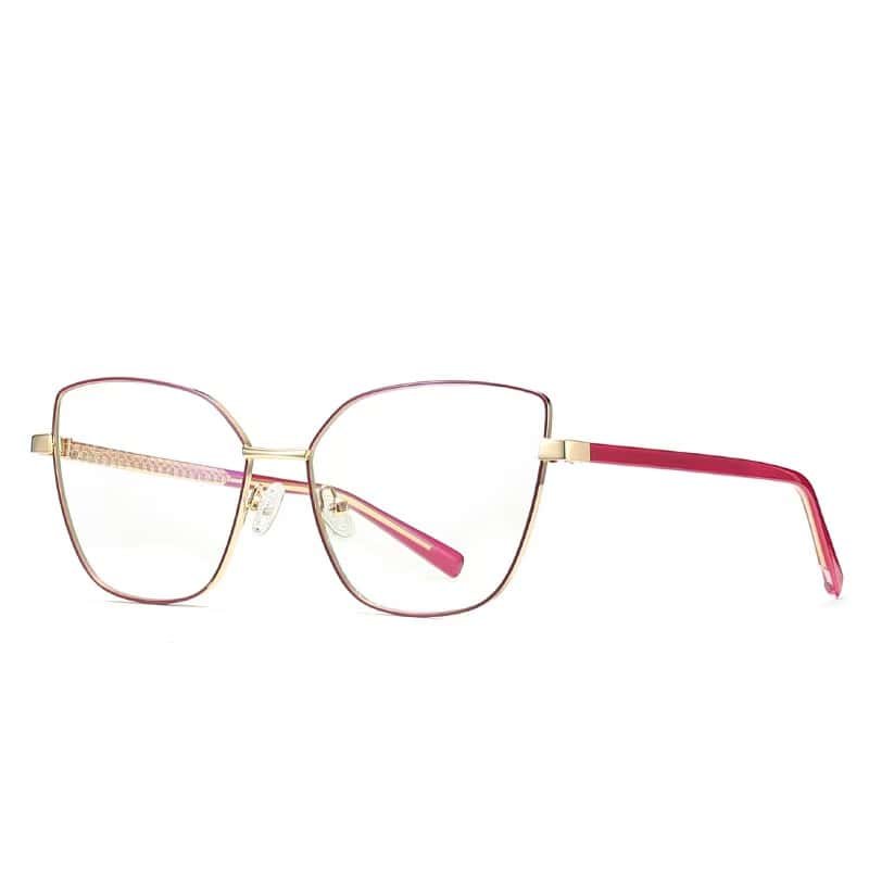 Women's oval cat eye glasses frame with pink legs