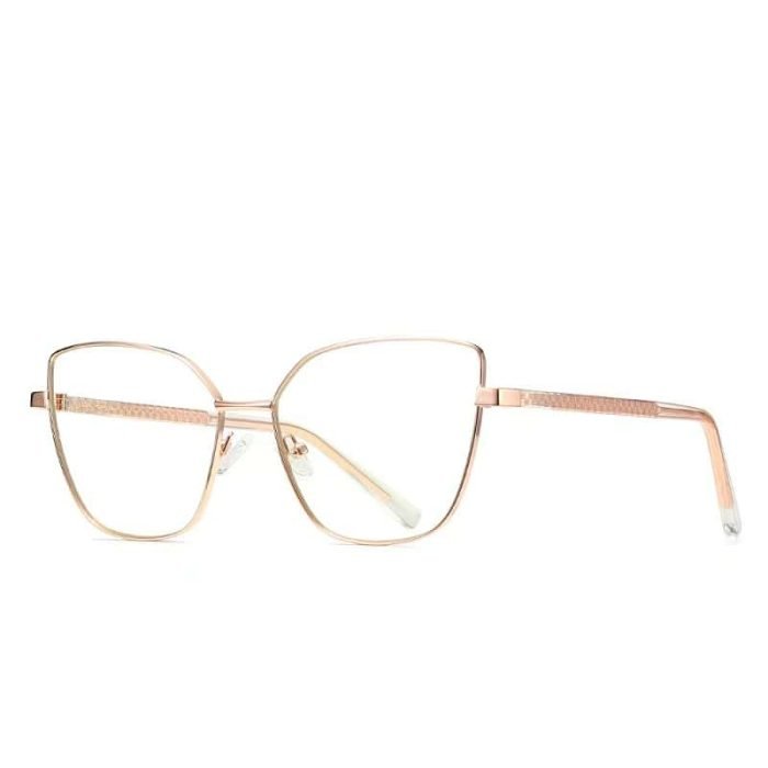 Women's oval cat eye glasses frame with gold legs