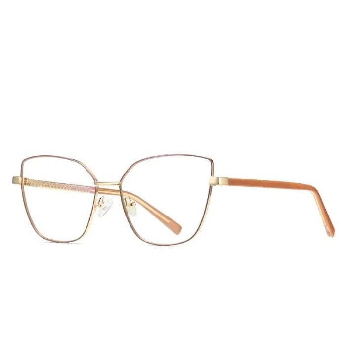 Women's oval cat eye glasses frame metal legs