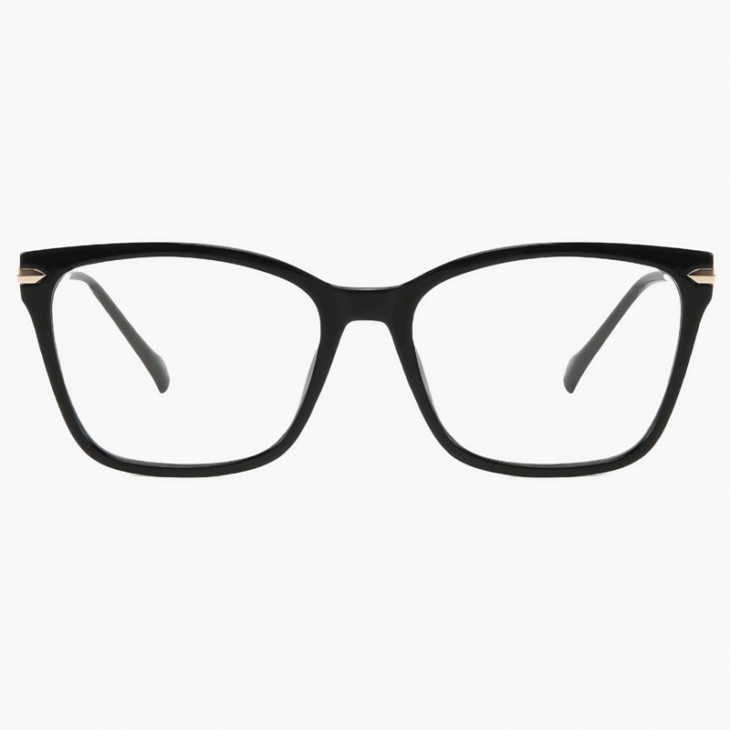 Lightweight square glasses with TR90 frame & metal legs. Custom prescription lenses available. Minimalist design for teens and adults. School and casual wear.