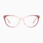 Blue light blocking prescription glasses in women's TR90 cat-eye frames, featuring retro full-frame design and protective lenses.