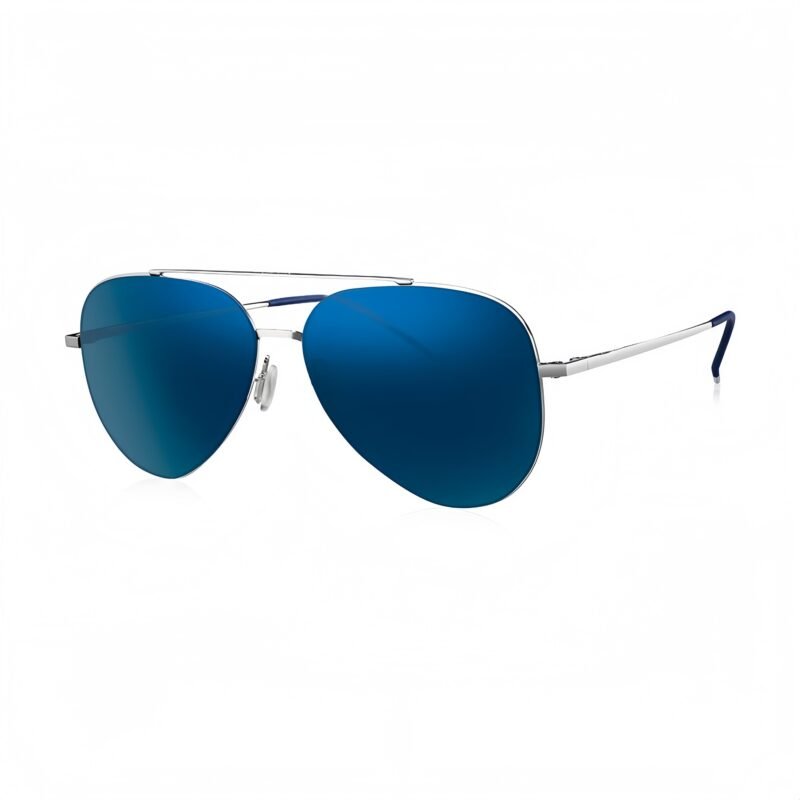 Premium aviator sunglasses with metal construction and polarized nylon lenses, delivering superior glare reduction for winter sports.