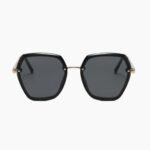 UV protection geometric sunglasses in women's TR90 frames featuring retro elegant design and full-frame anti-glare construction.
