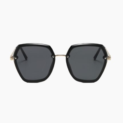 UV protection geometric sunglasses in women's TR90 frames featuring retro elegant design and full-frame anti-glare construction.