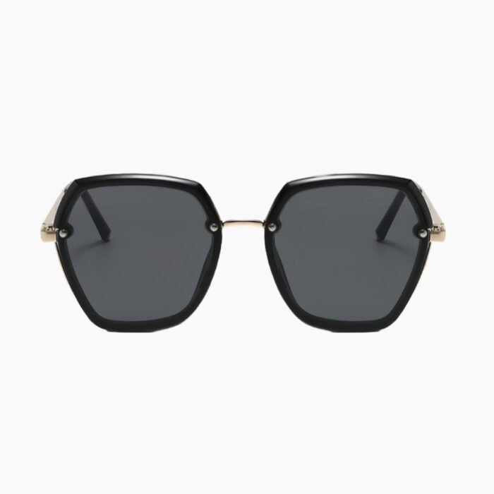 UV protection geometric sunglasses in women's TR90 frames featuring retro elegant design and full-frame anti-glare construction.