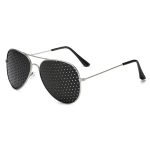 Porosity vision correction glasses silver oval