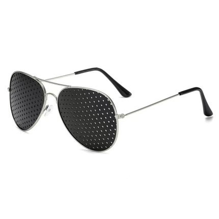Porosity vision correction glasses silver oval