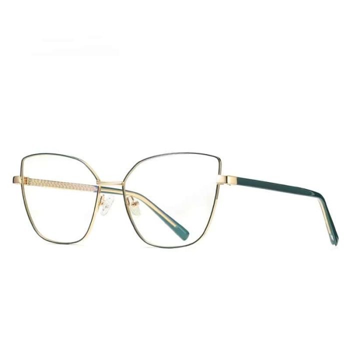 Women's oval cat eye glasses green legs