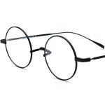 Unisex black circular titanium frame, designed in a minimalist style, customizable prescription lenses suitable for any daily life