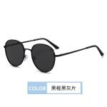Viral TikTok round sunglasses 20245- Black retro frames with subtle metal accents. Seen on fashion influencers for summer music festiv als and street style.