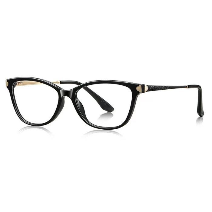 Retro cat eye frame suitable for nearsighted women - black frame - supports online customization, a face shaping frame that combines workplace commuting and daily fashion.