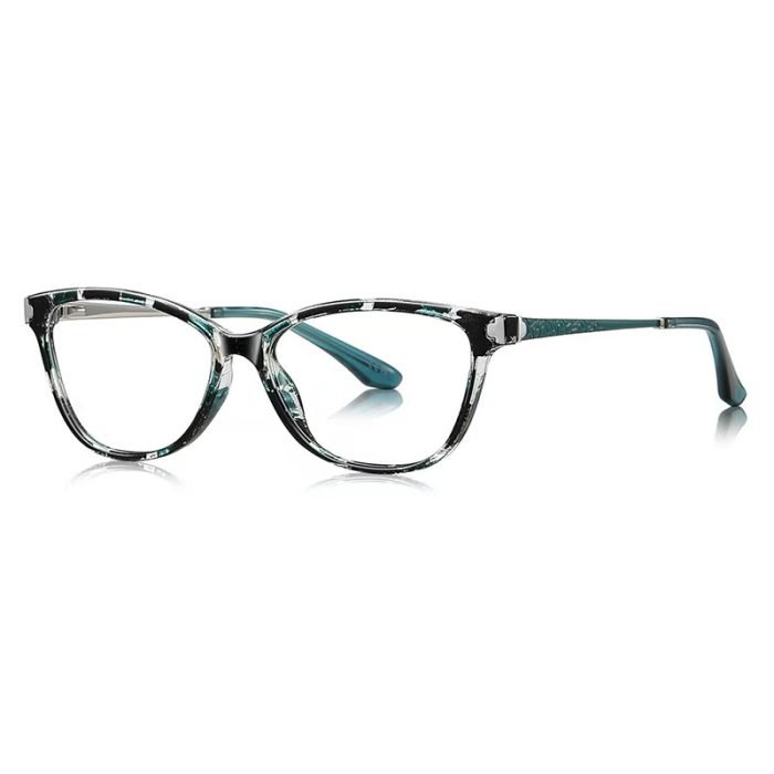 The popular TikTok cat eye glasses of 2025- TR90 green floral frame. Very suitable for adding instant retro charm to daily clothing and selfies