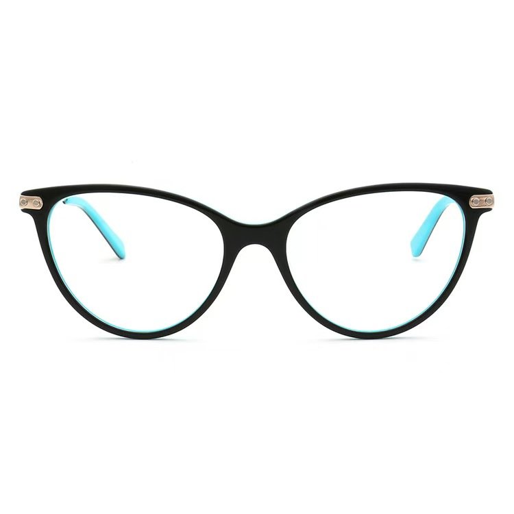 Retro women's cat eye glasses with tortoiseshell frame design - embellishing round and square faces, suitable for office commuting and daily wear. The fashionable optical frame has an elegant wearing effect and supports customized blue light