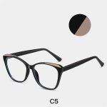 Cat eye glasses for narrow face black-with custom prescription lenses, comfortable nose bridge, for perfect personalized fit and all-day comfort