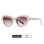A sunglasses tea leaf with a light pink frame and polarized vision. Polarized UV400 protection TR90 is suitable for any scene, including driving, cycling, traveling, and daily life