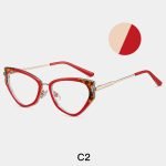 Women's cat eye glasses in red vibrant colors - from classic black to rose gold. Retro-inspired frames perfect for fashion lovers seeking versatile style options.