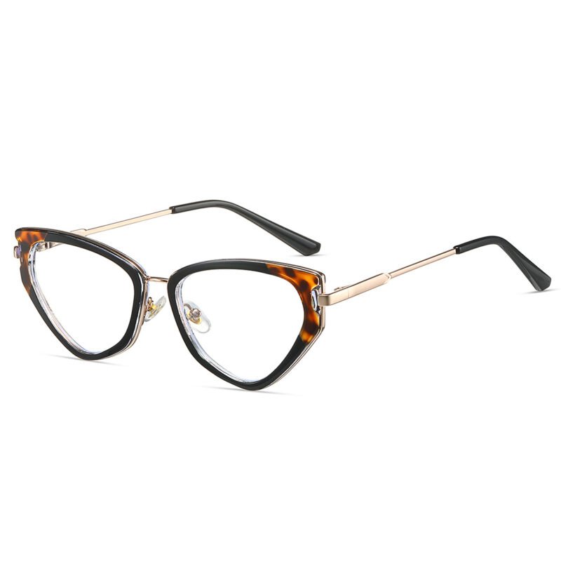 The most popular women's cat eye frame is black, with lightweight metal legs and support for prescription customization.