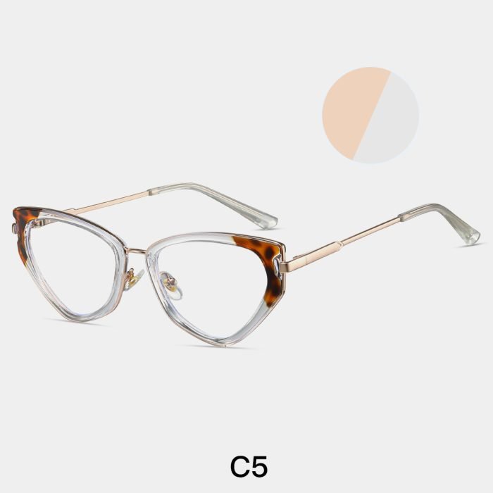 TR90 cat eye glasses with transparent frame pattern - decorated with a unique textured women's frame. Each pair has a unique natural color variation.