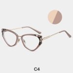 Light pink metal leg women's professional cat eye holder - suitable for offices, daily work environments, and reading environments.