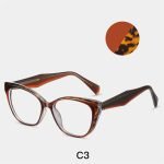 Women's cat eye frame tea frame with customizable prescription prescription - specially designed for myopia and farsightedness, online matching retro optical frame, fashionable dressing accessories to decorate round and square faces