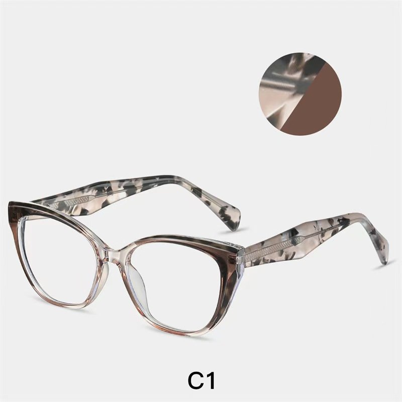Retro cat eye frame stone patterned frame suitable for nearsighted women - supports online customization, and is a face shaping frame that combines workplace commuting and daily fashion.