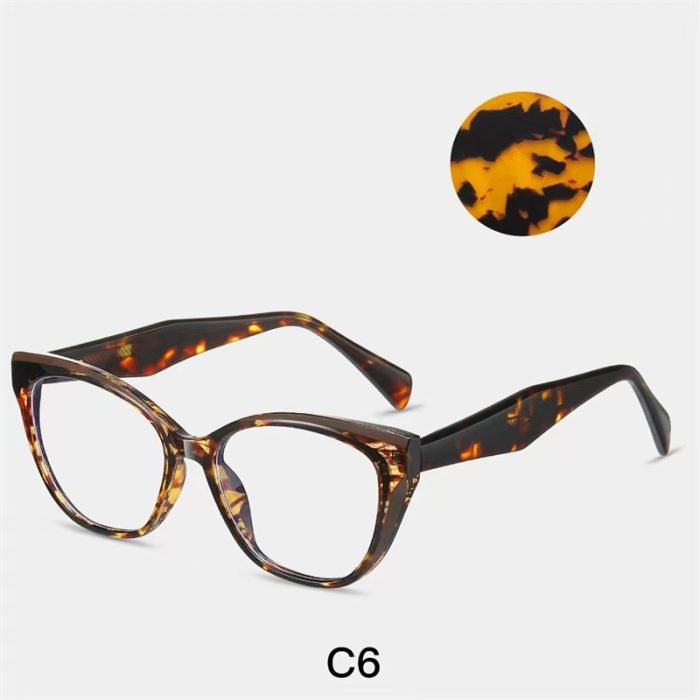 Customized prescription prescription prescription women's cat eye frame tortoiseshell color - designed specifically for myopia and farsightedness, online matching retro optical frame, fashionable dressing accessories to decorate round and square faces