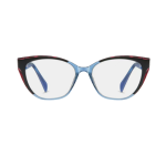 New women's cat eye frame blue frame retro style - elegant square and round face decoration, paired with suit and casual wear, fashionable blogger's same style
