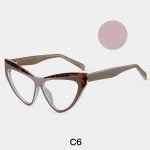 Vintage women's cat's eye glasses Rice noodles frame design - decorated round face square face, suitable for workplace commuting and daily wear fashionable optical frame wearing effect