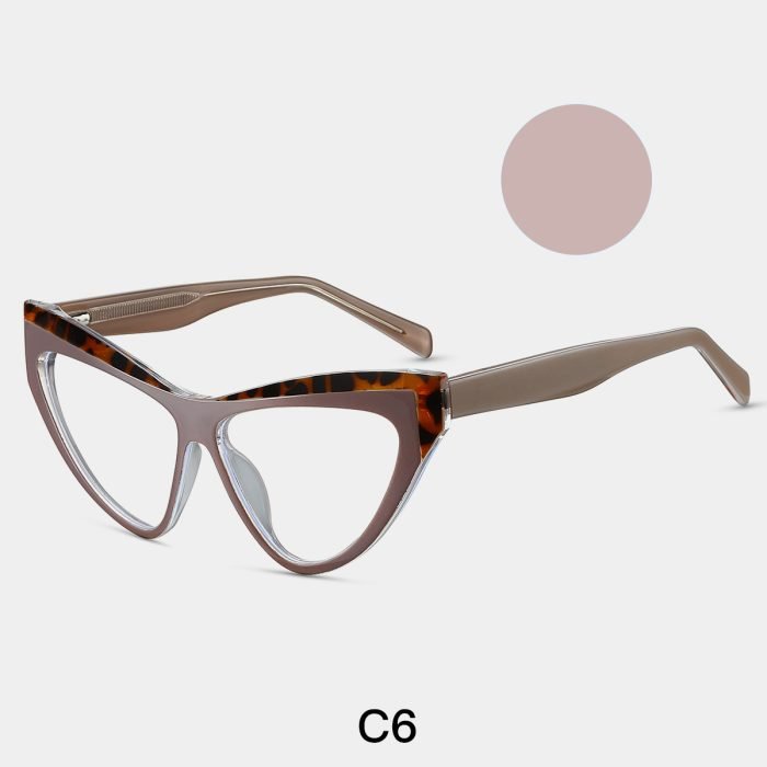 Vintage women's cat's eye glasses Rice noodles frame design - decorated round face square face, suitable for workplace commuting and daily wear fashionable optical frame wearing effect