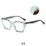 A collection of women's cat eye frames with a light green leopard print frame design, showcasing the matching effect of fashion bloggers' office outfits, suitable for various places.