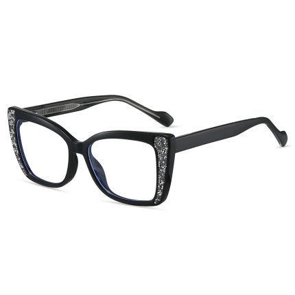 Ladies' cat eye frame collection, black frame patch design, showcasing the matching effect of fashion bloggers' office outfits, suitable for various places.