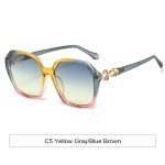 Weekend geometric sunglasses for women - polarized lenses with UV400 blockage. Ideal for farmers markets, park visits, and casual weekend activities.