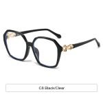 Polygonal black framed sunglasses with black legs, summer UV400 protection. Suitable for women's outdoor use or daily pairing with elegant appearance.