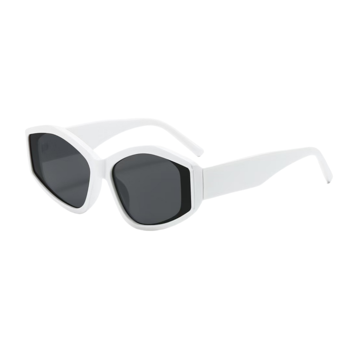 Fashion-forward irregular sunglasses for women- complete UV blockage. Contemporary style for city outings, shopping, and social gatherings.