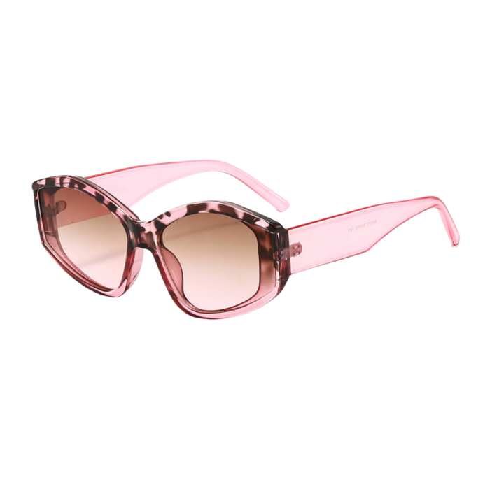 Women's uniquely shaped sunglasses for beach vacations - UV protection. Ideal for poolside lounging and seaside walks in style.