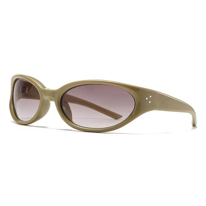 Modern oval sunglasses blending futuristic design and casual comfort - full UV protection. Great for weekend wear, casual outings, and fashion statements.
