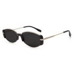 Women's sunglasses with gold frame and gray film, anti UV400 function. Metal legs are lightweight and durable, suitable for travel, leisure, and daily wear, and are a popular trend in 2025.