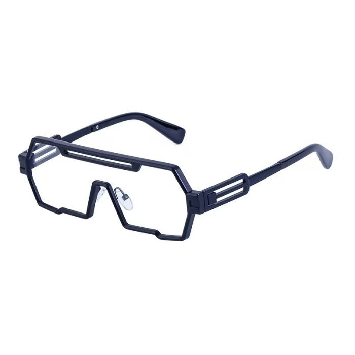 Retro steampunk goggles sunglasses - unisex metal frames with UV protection. Unique asymmetric design for cosplay, conventions, and alternative style lovers.