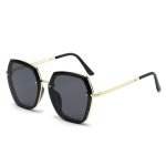 Instagrammable geometric sunglasses - metal frames with UV protection. Lightweight and trendy for content creation and street style fashion posts.