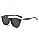Fashionable and elegant women's sunglasses with gray lenses, neutral polarized lenses, men's fishing goggles with anti UV protection TR90 black frame, suitable for both men and women.