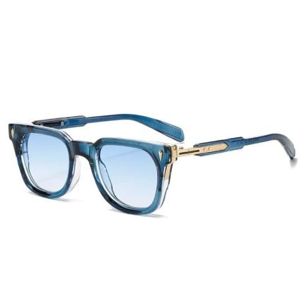Ladies' square sunglasses with light blue lenses, neutral design, blue frame with polarized lenses, providing outdoor UV protection for active men and women, suitable for any occasion such as cycling, outdoor fishing, etc.