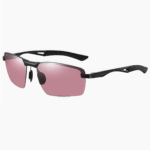Men's semi frameless sports sunglasses - matte black frame wine red film polarization technology, can block UV400. Fashionable design, suitable for sports enthusiasts and active lifestyles.