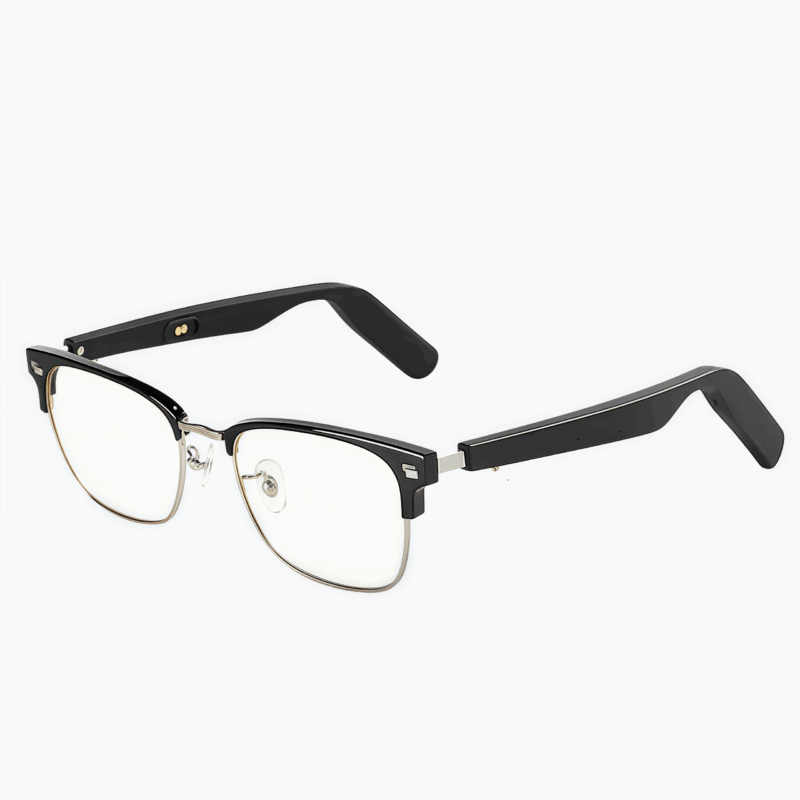 Semi-rimless AI smart glasses with ultra-lightweight design. Custom prescription lenses for teens and adults. Perfect for tech-enhanced daily wear and digital learning.