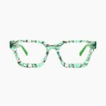 Women's retro square TR90 full-frame prescription glasses with blue light blocking technology and vintage-inspired design for eye comfort.