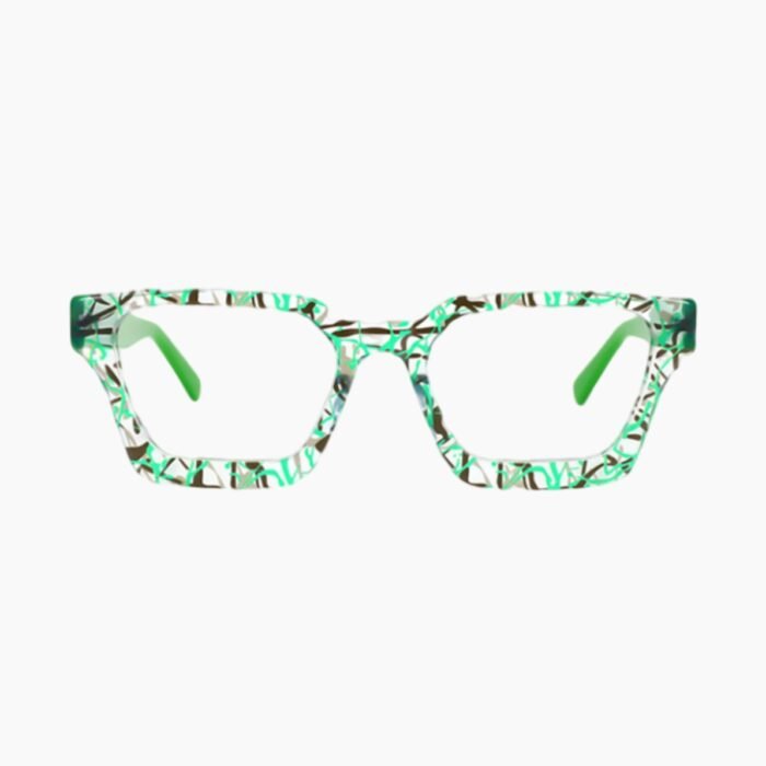 Women's retro square TR90 full-frame prescription glasses with blue light blocking technology and vintage-inspired design for eye comfort.