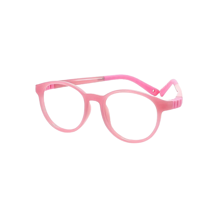 Lightweight children's oval glasses with comfortable nose pads - TR90 frame and prescription lenses for extended wear without irritation.