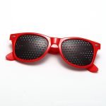 Athletic vision enhancement glasses - black pinhole training for 5 minutes daily. Improves visual focus for teen athletes without corrective lenses.