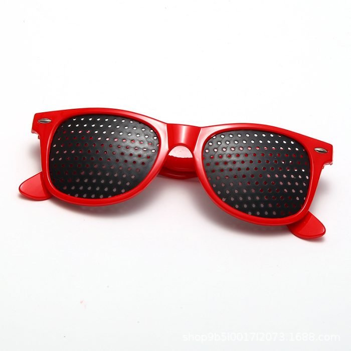 Athletic vision enhancement glasses - black pinhole training for 5 minutes daily. Improves visual focus for teen athletes without corrective lenses.