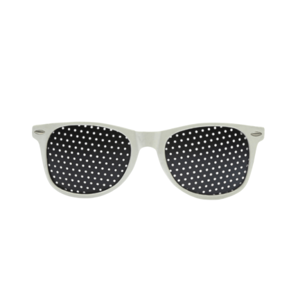 Reading vision glasses for students - black pinhole design used 5 minutes daily. Enhances focus and reduces strain during study sessions naturally.