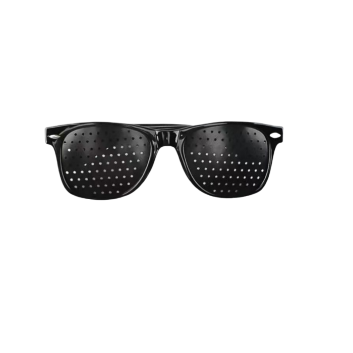 Porosity design vision training glasses - black pinhole glasses for teenagers' eye muscle training and natural vision correction.